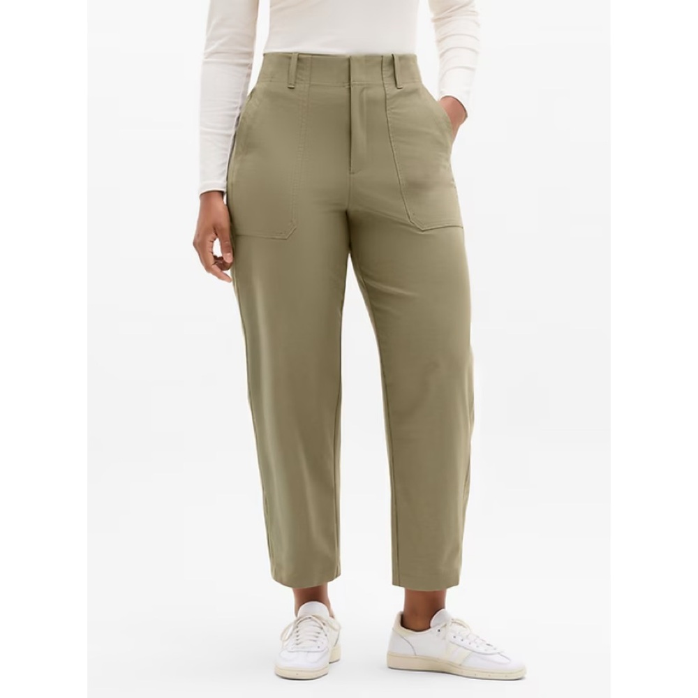 Athleta Olive Green Cropped Utility Pants